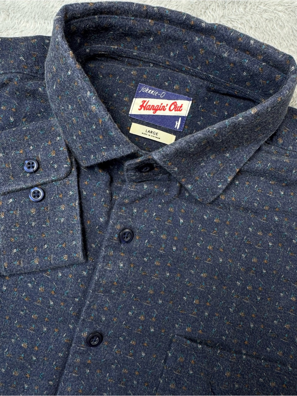 Johnnie-O Hangin’ Out Pappas Cotton Flannel Shirt Large